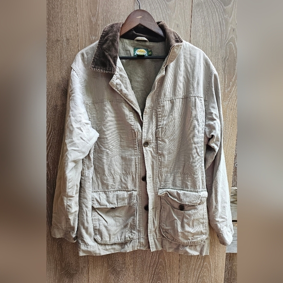 Cabela's Vintage Chore Jacket Beige and Brown Coat Jacket - Picture 2 of 4
